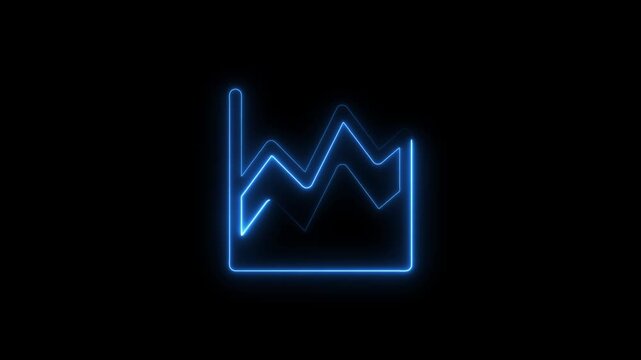 neon arrow up business graph icon animation. business chart growth concept.