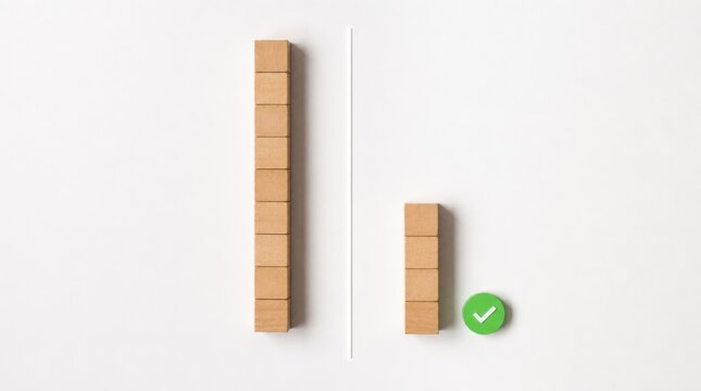 riskmsngement. Minimalist bar chart with two vertical columns, one taller than the other, and a green check mark on the shorter column.