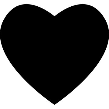 Black Heart Solid Flat Vector Icon Symbol