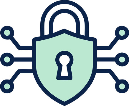 digital security shield and lock icon