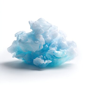 Light blue, abstract cloud-like form against white
