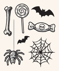 Obraz premium Hand Drawn Halloween Element set
