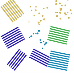 Obraz premium Colorful geometric shapes floating in space