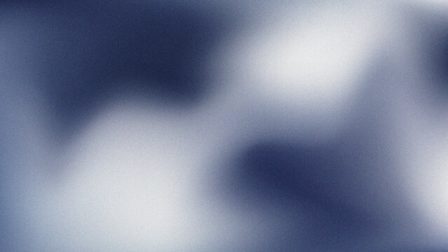 Abstract blurred background with grainy texture in shades of deep blue and soft white, creating a dreamy, ethereal, and minimalist aesthetic