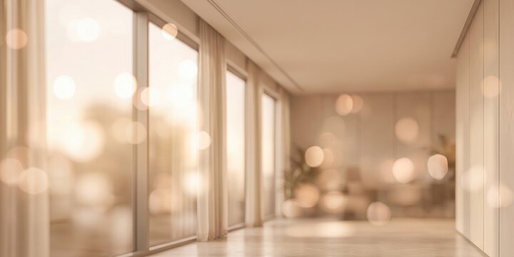 Luxury Modern Apartment Interior with Sunlit Glass Doors