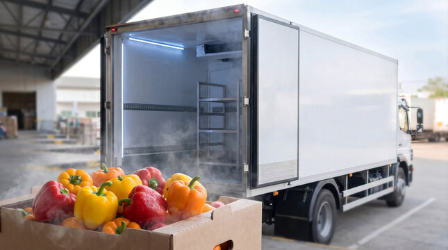 Open Empty Refrigerated Truck Ready for Fresh Produce Cold Chain Transportation