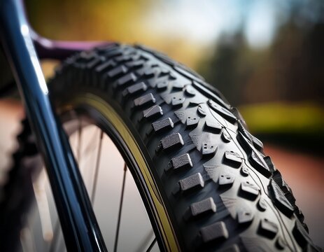 close up of bicycle tire tread