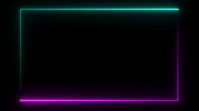 Animation of glowing neon rectangles abstract background. abstract glowing blue neon rectangle border frame. tow ton rectangle picture frame concept 4k animation video.