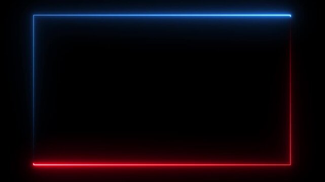Animation of glowing neon rectangles abstract background. abstract glowing blue neon rectangle border frame. tow ton rectangle picture frame concept 4k animation video.