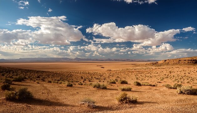 arid desert landscape with clouds