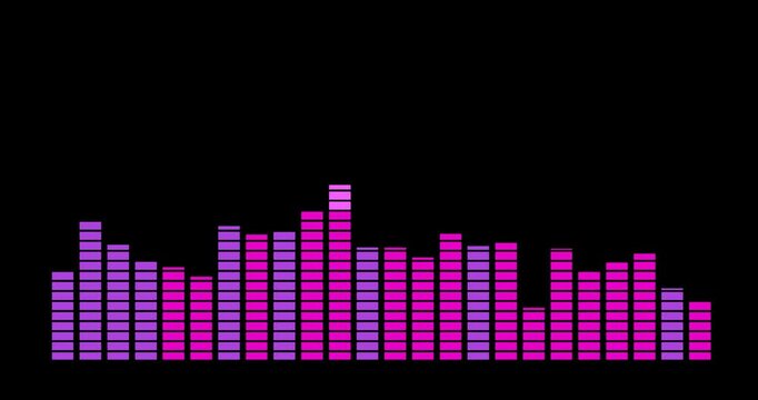 Looping audio spectrum animation: 4K, transparent background.