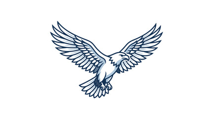 Fototapeta premium Majestic soaring eagle mascot graphic illustration isolated on white background
