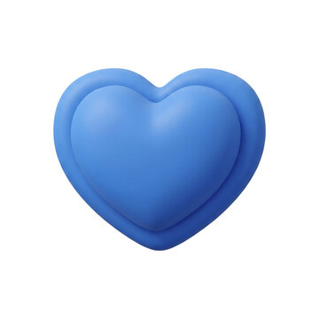 Minimalist 3D Blue Clay Favorite Heart Icon