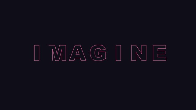 Minimalist neon pink imagine text animation on dark 4k background, for creative inspiration, and modern branding projects