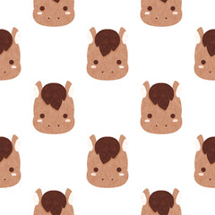 Fototapeta premium horse, seamless pattern with horse, cute cartoon horse faces seamless pattern design, adorable horse repeat texture for fabric and print projects.