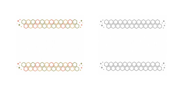 Japanese Kikko Pattern Line Border Frame Set of 2
和風亀甲ラインフレーム2点セット