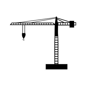 Tower Crane Construction Machinery Icon Vector