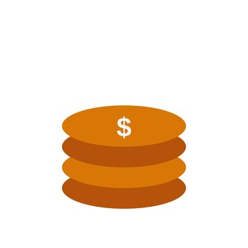 Coin Stack Flat Icon Vector Illustration