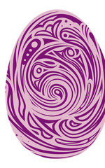 Obraz premium Purple Easter Egg with Marbled Swirl Pattern Vector Illustration