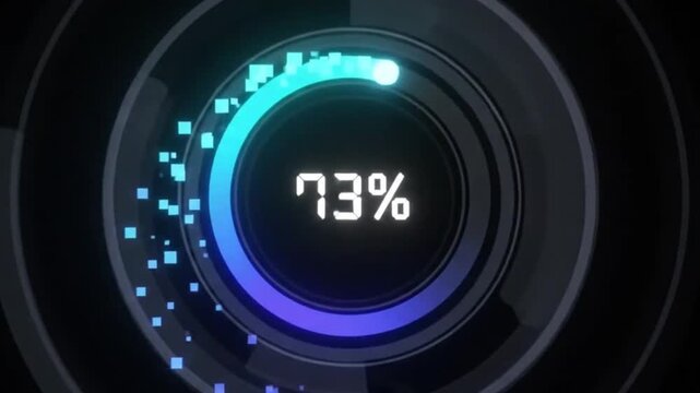 Circular loading indicator with percentage