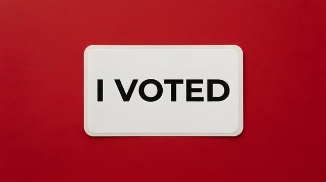 I voted sign on a red background
