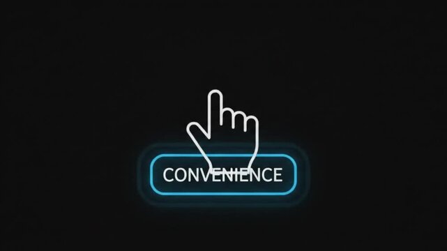Digital convenience click icon animation hand
