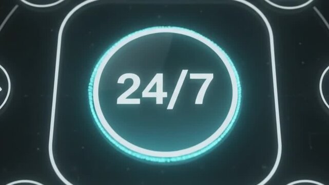 Neon finger touch interface icon animation click