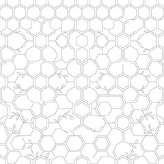 Obraz premium Abstract Hexagonal Network with Organic Growth