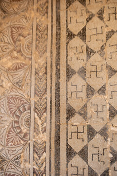 Geometric Roman Mosaic Pattern Detail
