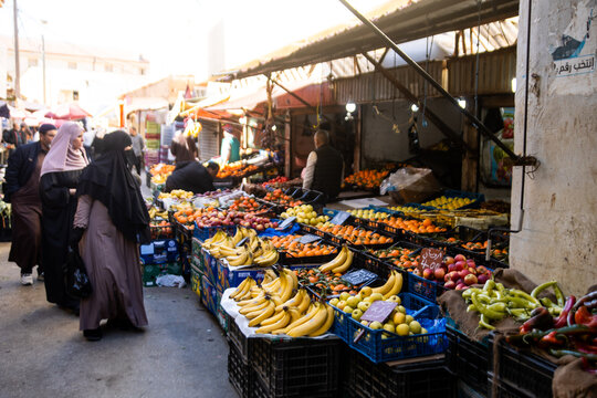 Colorful Fruit Stalls at a Local Tipaza Market