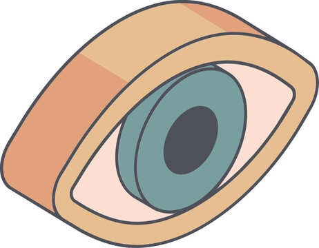 Eye icon illustration for digital media metrics and content performance tracking