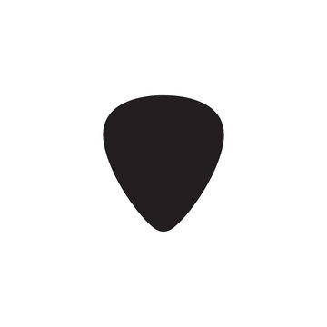 Guitar pick silhouette icon vector isolated on white background. Vector illustration.