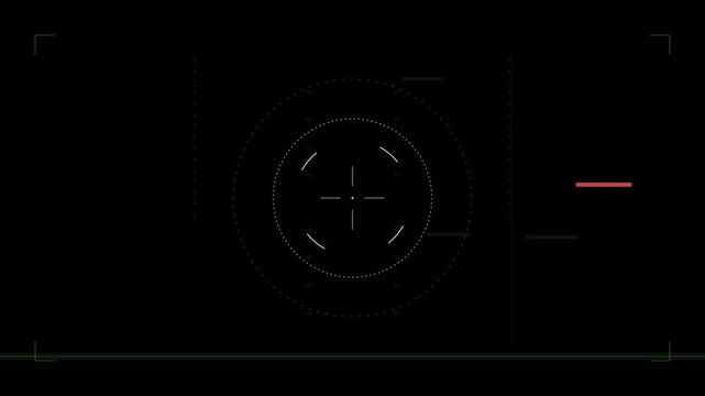 Animated technical hud interface with rotating circular elements