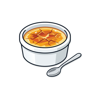 Minimalist Vector Illustration of Cr&egrave;me Br&ucirc;l&eacute;e