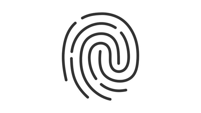 Animated fingerprint icon representing digital biometric security, identity verification, technology, and scanning.