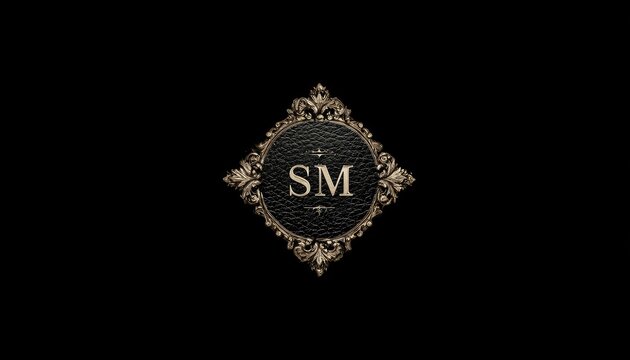 Ornate, black and gold monogram