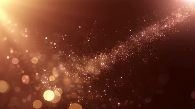 Dynamic glowing bokeh light streaks radiating through cosmic sparkle background with showcases mesmerizing sequence backdrop filled twinkling