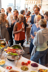 Naklejka na ściany i meble Lively networking event with professionals