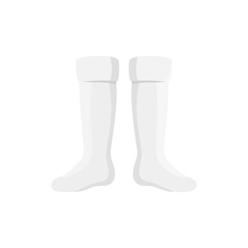 Pair of traditional white korean socks called beoseon isolated on white background, for historical clothing, and cultural heritage fashion