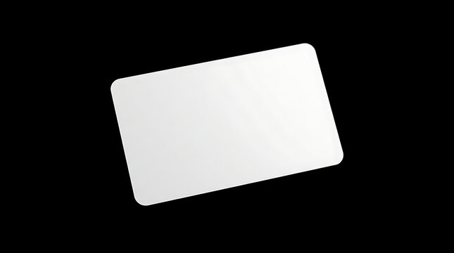 Blank Rounded Business Card Mockup Isolated on Black Background Showing a Simple White Card for Branding Design Needs