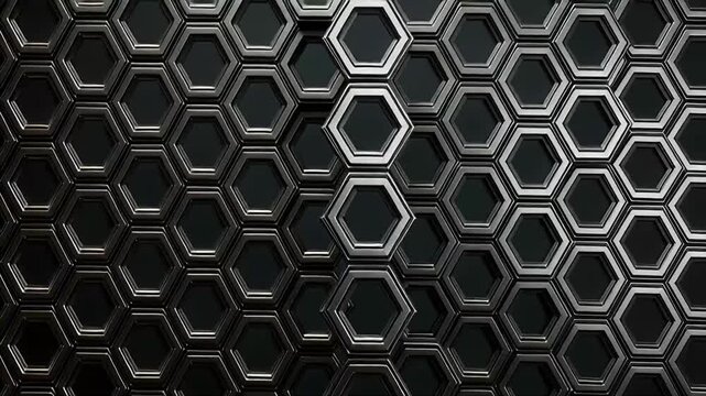 Dark Steel Minimal Octagons Seamless Loop Abstract Background 4K