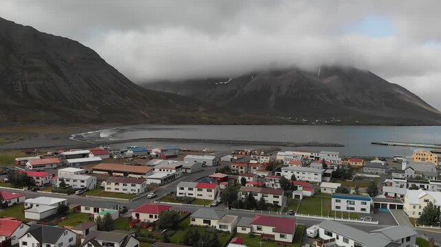 Scenic aerial landscape of &rdquo;lafsfj&circ;rur and northern