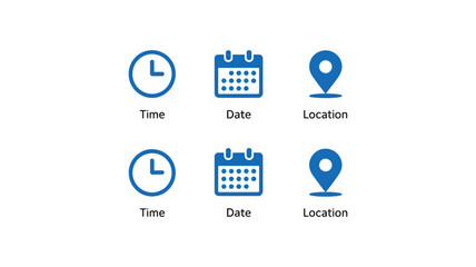 Time calendar and location icons representing scheduling date planning navigation and interface design vector illustration ©  