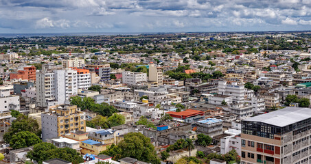 Fototapeta premium Panoramic Skyline of Port Louis City and Harbor, Mauritius
