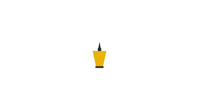 Animated Yellow Glue Bottle Icon Rotating on Green Screen Background.