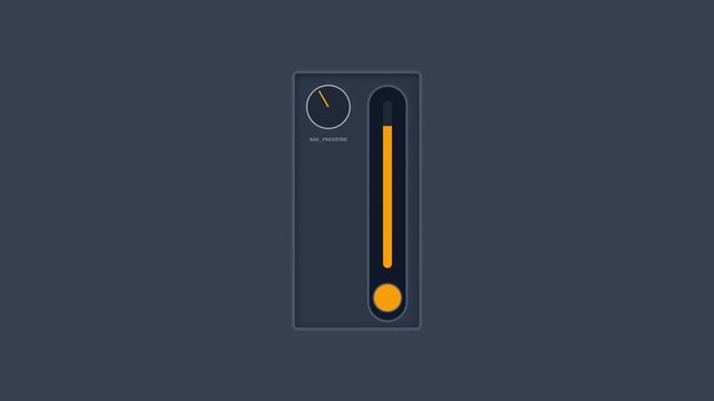 Minimalist Digital Slider Interface Animation with Gauge and Progress Bar.
