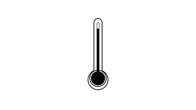 Animated Thermometer Icon Showing Rising Temperature Levels.