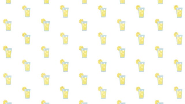 Lemonade Glass Seamless Pattern Background Vector Illustration