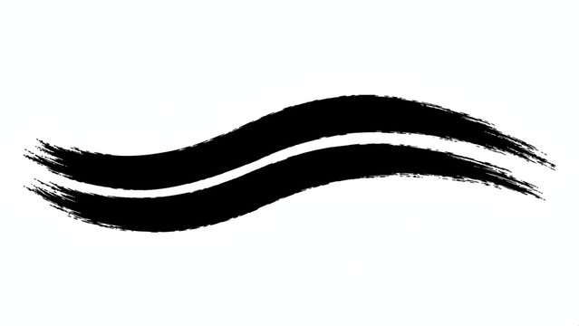 Abstract black brush stroke wave pattern