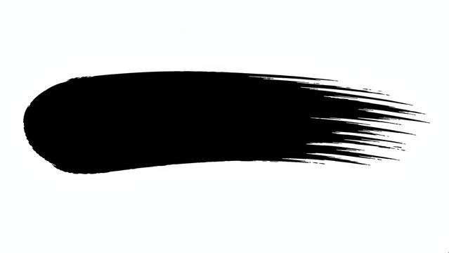 A bold black brush stroke across a white background